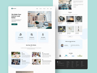 Interior Landing Page Design branding landing page design minimal website design