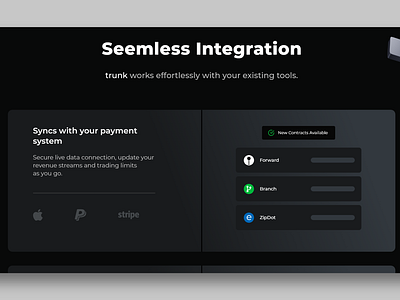TRUNK Landing page design