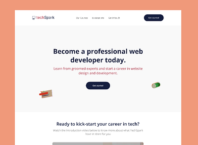 Techspark landing page design design landing page product design ui uiux web design