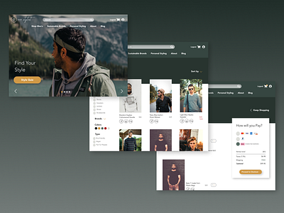 Men's Ecommerce Website ecofriendly ecommerce mensclothing uidesign uxdesign website