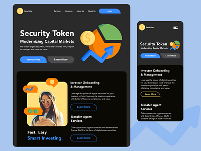 Security Token Website Design appdesign bitcoin blockchain investing mobile money securitytoken uidesign uxdesign website