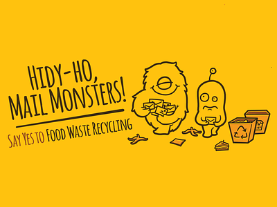 Mail Monsters illustration mail monsters recycling