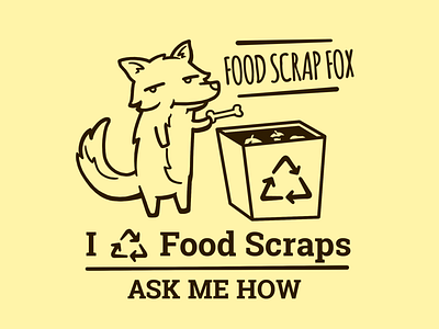 Food Scrap Fox food waste fox illustration recycling