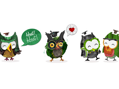 Owlies illustration owls