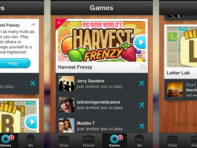 airGames App Screens airg airgames app layout screens