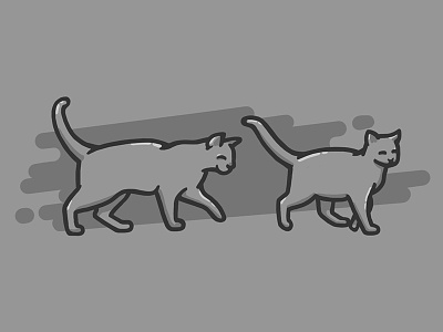 Follow Cat illustration line simple sketches