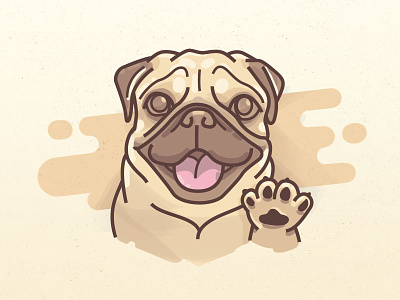 Puggy dog illustration pug