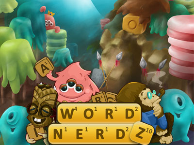 WordNerdz game art illustration jungle scrabble