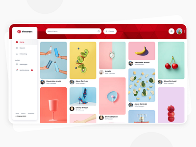 Pinterest Redesign Challenge landingpage pinterest redesign template web template