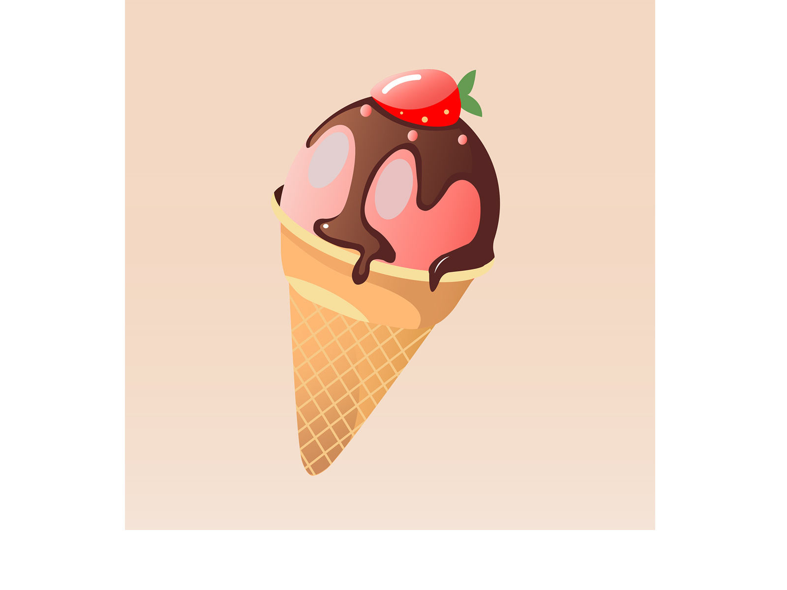 мороженое в вафельном стакане by Sergey on Dribbble