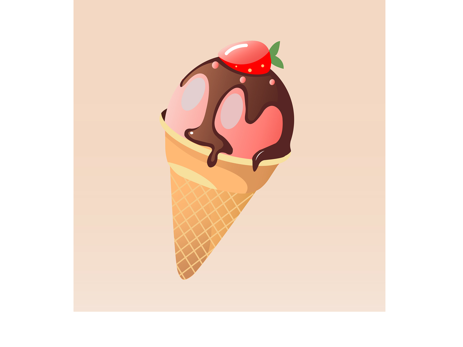 мороженое в вафельном стакане design illustration vector еда мороженое