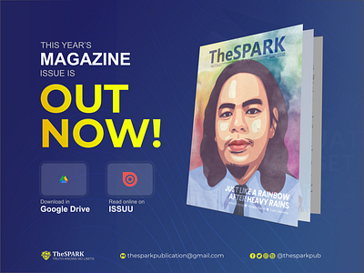 Pubmat- Release of TheSPARK Magazine 2021-2022 announcement design graphic design layout layout and design