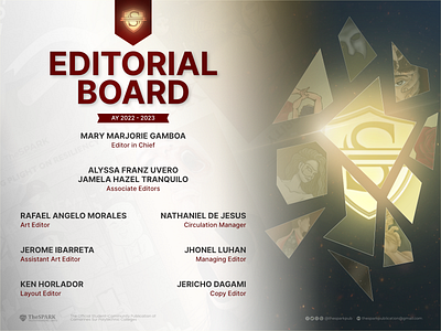 TheSPARK Editorial Board 22-23 announcement design graphic design layout layout and design