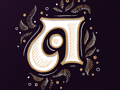 A - 36 Days of Type floral handdrawn illustration letter lettering nature type typography vintage vintage font