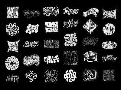 Inktober 2022 - cyrillic compilation bundle collection compilation cyrillic design graphic design handdrawn letter lettering process type typography wip