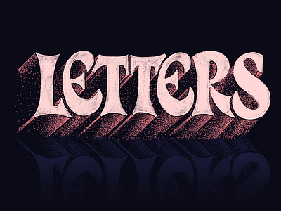 Letters handdrawn lettering pink reflection shadow type vintage wip