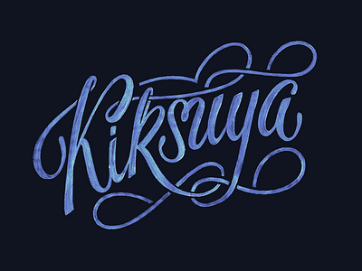 'Kiksuya' from Westworld blue brushpen handdrawn letter lettering tv westworld