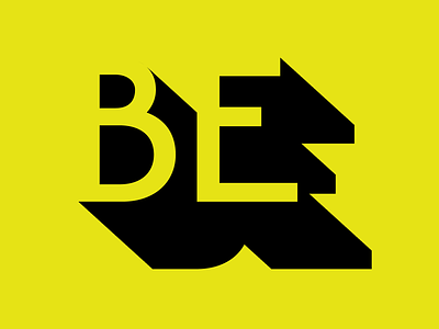 Be font glyph letter lettering shadow stencil type typography vector wip yellow
