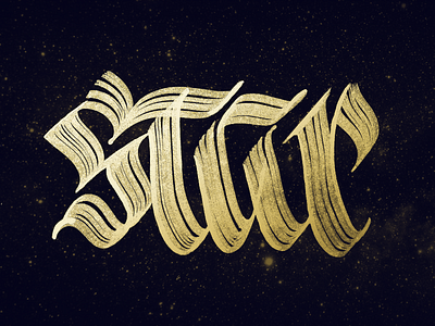 Star - Inktober blackletter brush calligraphy cosmos lettering space texture type typography
