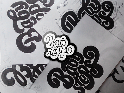 Baby steps - sticker handdrawn lettering process sketch sticker type typography vector