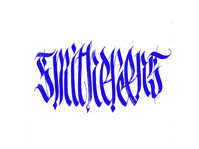 Smithereens black mirror blackletter blue calligraphy gothic hand lettering lettering netflix tv type typography