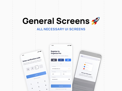 General Screens UI Kit - All necessary UI screens