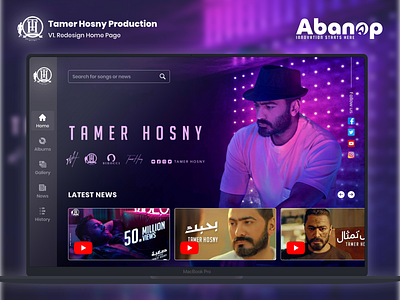 Tamer Hosny Production behance brand design brand identity branding design illustration logo music signer tamer ui ux website