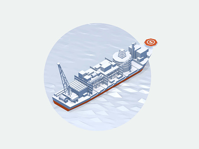 Johan Castberg - Illustration for Arktisk Vedlikehold website 3d branding clean gas illustration low poly modern north oil platform sea ship