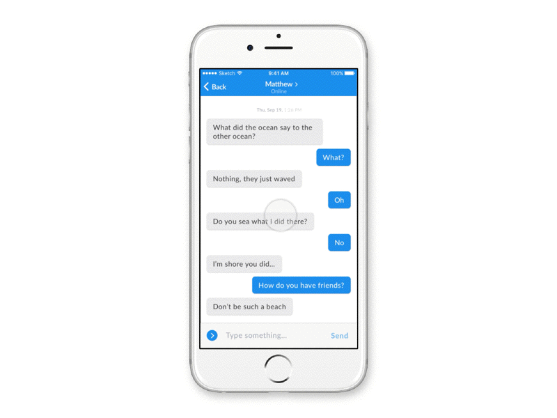 Context menu for messenger app