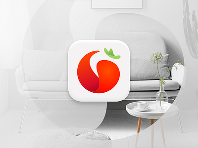 Logo for smart home automation app branding colors gradient icon ios logo saas smart home tomato