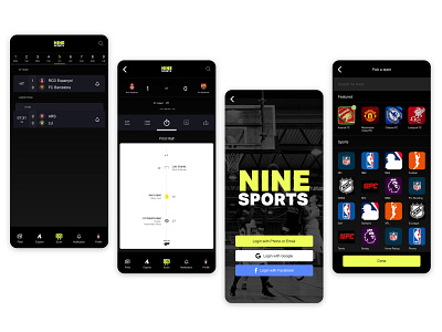 Nine Sports Mobile App - UI adobe app app ux arsenal design football football app ios mobile app mobile application mobile ui nine sports sports sports app ux ui