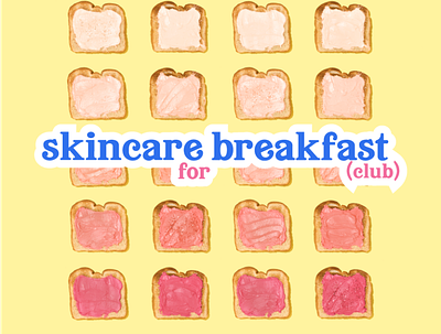 Skincare for Breakfast Club Graphic branding breakfast breakfast club business design design feminine genz logo millenial modern skincare subscription box typography vintage