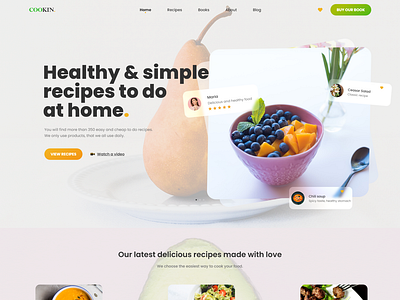 Healthy Recipes, Landing Page/UI Design