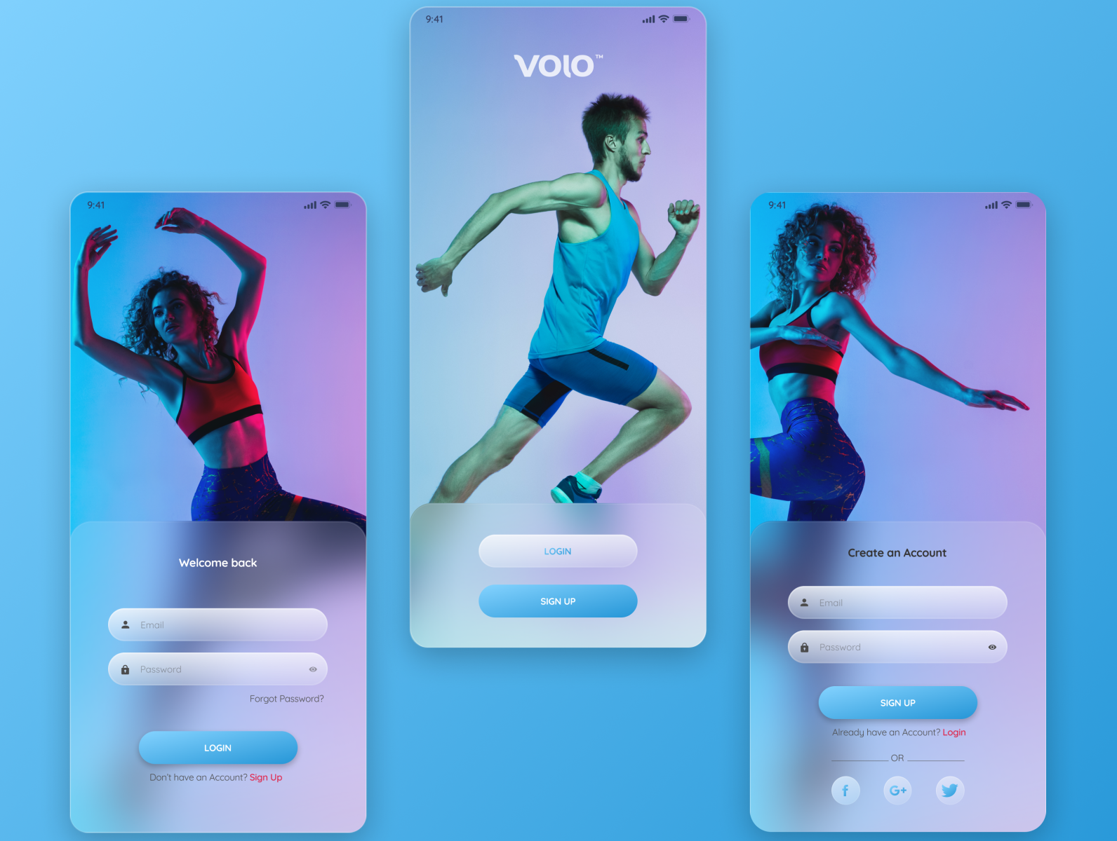 Fitness App Design sign up login form by Stefan Brown on Dribbble
