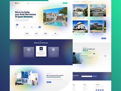 Real Estate Landing Page UI freelance design landing page landing page concept landing page ui ui uidesign uiux web design web template webdesign website concept website design