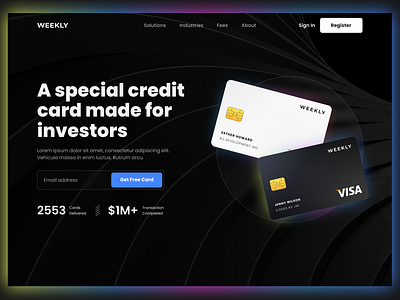 Credit Card Hero Section / Figma Design figmadesign freelance design landing page landing page ui uidesign herosection web design