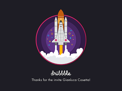 My dribbble journey has begun! chennai debut illustration india invite journey launch rocket sailesh space stroke