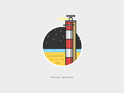 Chennai Lighthouse beach chennai famous help illustration india landmark light lighthouse sailesh stroke