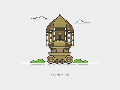 Valluvar Kottam chennai famous illustration india landmark monument sailesh stroke valluvar kottam