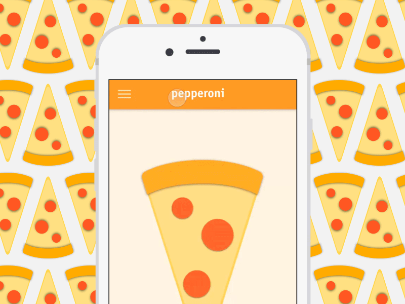 iOS Menu Concept animation concept hamburger ios menu pizza principal