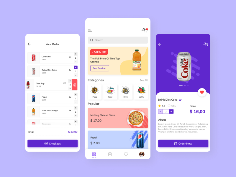 food delivery app by Ihat Muslihat on Dribbble