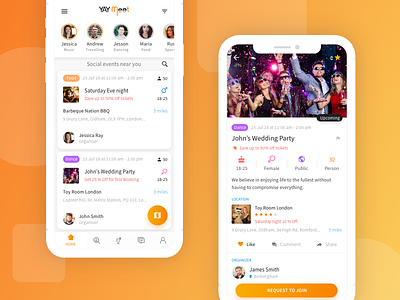 Social Create Book Event Party App Design chat event app event management event organizers event planning freebie music party party event social app