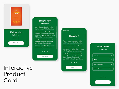 Interactive Product Card book card cards ui ecommerce mobile product uiux ux web design web development