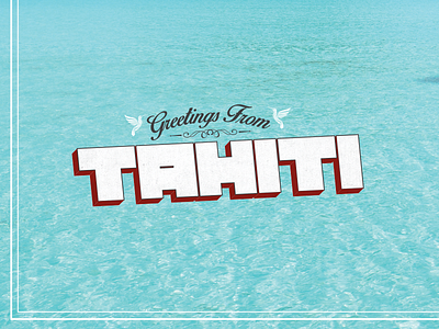 Greetings bird blue mail postcard tahiti type water