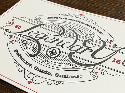 Legendary Holiday Printed 2016 christmas holiday letterpress new year paper print type