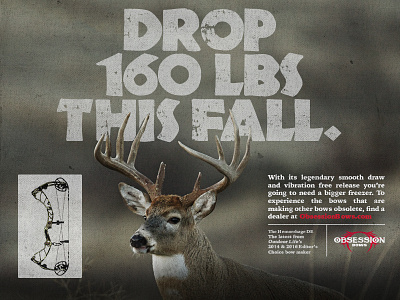 Drop 160lbs advertising arrow bow buck deer hunt marketing obsession outdoor print