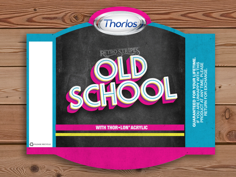 Old School retail packaging nc socks pink blue 80s school old stripes retro