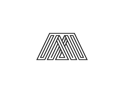 M angles black letter letter m lines m type white