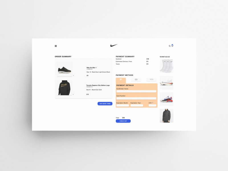 Nike - Self Checkout branding dailyui dailyuichallenge ui ux uxui website design