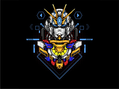 Custom Gundam Illustration adobe illustrator art artwork design digital painting graphic design gundam illustration mecha vector